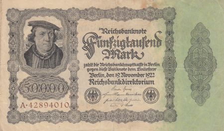 Allemagne 50000 Mark Bourgmaistre Brauweiler - 1922 Série A