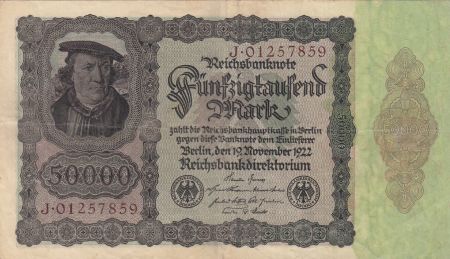 Allemagne 50000 Mark Bourgmaistre Brauweiler - 1922 Série J