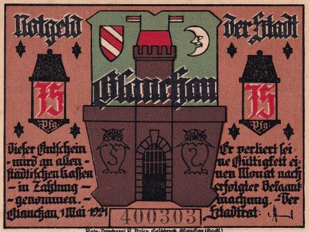 Allemagne 75 Pfennig - Glauchau - Notgeld - 1921