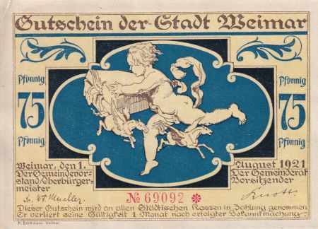 Allemagne 75 Pfennig - Weimar - Notgeld - 1921