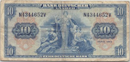 Allemagne ALLEMAGNE - 10 MARK 22/08/1949 - TB