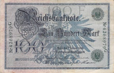Allemagne ALLEMAGNE - 100 MARK 07/02/1908