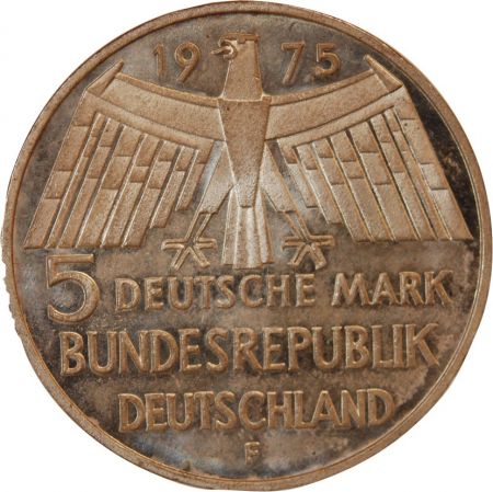 Allemagne ALLEMAGNE - 5 MARK ARGENT 1975 F STUTTGART - ANNEE EUROPEENNE DU PATRIMOINE