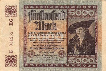 Allemagne ALLEMAGNE - 5000 MARK 1922