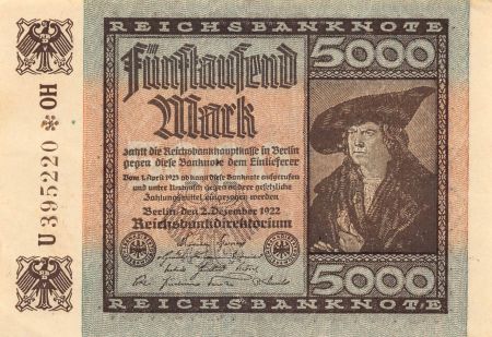 Allemagne ALLEMAGNE - 5000 MARK 1922