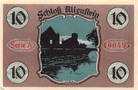 Allemagne ALLEMAGNE  ALLENSTEIN - 10 PFENNIG 1921