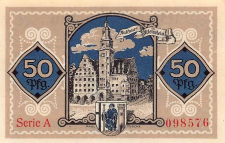 Allemagne ALLEMAGNE  ALLENSTEIN - 50 PFENNIG 1921