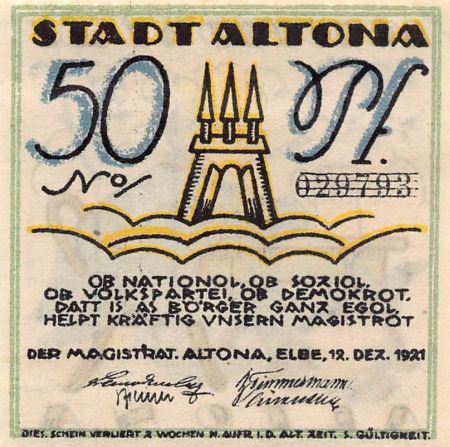 Allemagne ALLEMAGNE  ALTONA - 50 PFENNIG 1921