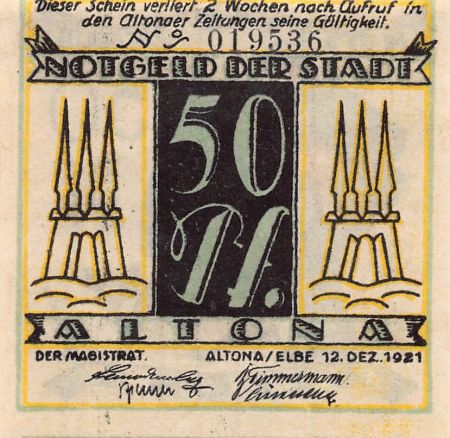 Allemagne ALLEMAGNE  ALTONA - 50 PFENNIG 1921