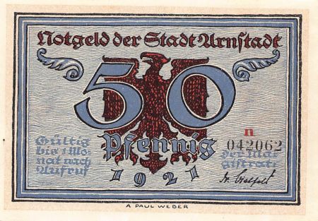 Allemagne ALLEMAGNE  ARNSTADT - 50 PFENNIG 1921