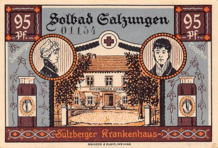 Allemagne ALLEMAGNE  BAD SALZUNGEN - 95 PFENNIG 1921