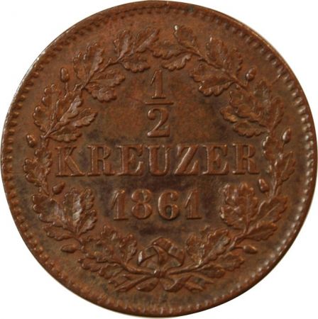 Allemagne ALLEMAGNE  BADE  FRIEDRICH I - 1/2 KREUZER 1861