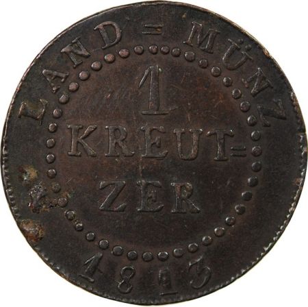 Allemagne ALLEMAGNE  BADE  KARL LUDWIG FRIEDRICH - 1 KREUTZER 1813