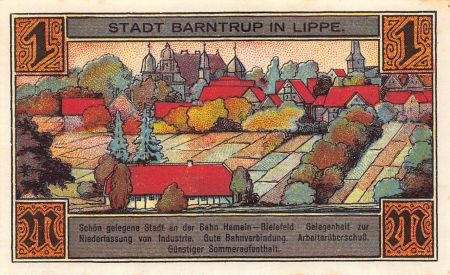 Allemagne ALLEMAGNE  BARNTRUP IN LIPPE - 1 MARK 1921