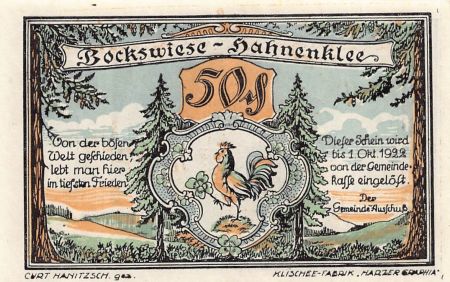 Allemagne ALLEMAGNE  BOCKSWIESE - 50 PFENNIG 1922