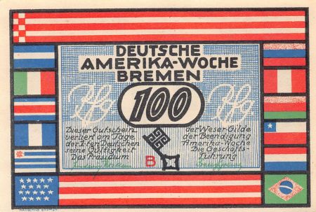 Allemagne ALLEMAGNE  BREME - 100 PFENNIG 1923