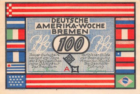 Allemagne ALLEMAGNE  BREME - 100 PFENNIG 1923