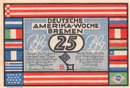Allemagne ALLEMAGNE  BREME - 25 PFENNIG 1923