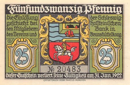 Allemagne ALLEMAGNE  BRÜNSBUTTEL - 25 PFENNIG 1922