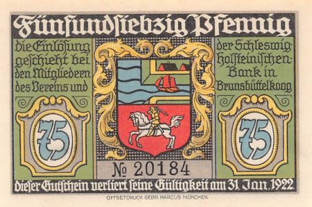Allemagne ALLEMAGNE  BRÜNSBUTTEL - 75 PFENNIG 1922