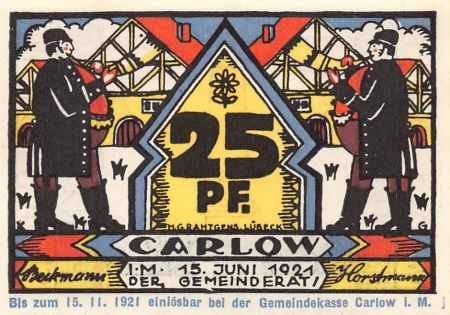Allemagne ALLEMAGNE  CARLOW - 25 PFENNIG 1921