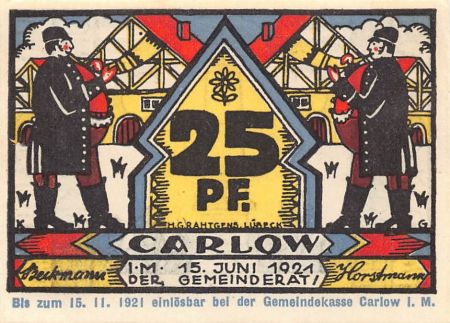Allemagne ALLEMAGNE  CARLOW - 25 PFENNIG 1921