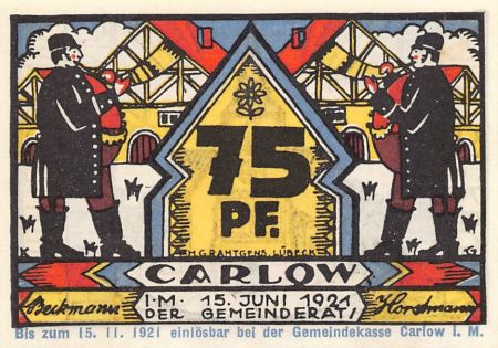Allemagne ALLEMAGNE  CARLOW - 75 PFENNIG 1921