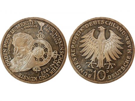 Allemagne ALLEMAGNE  Décoration du Mérite - 10 MARK ARGENT 1992 D MUNICH