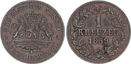 Allemagne Allemagne, Duché de Nassau, Adolph - 1 Kreuzer 1859 - TTB+