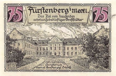 Allemagne ALLEMAGNE  FÜRSTENBERG - 75 PFENNIG 1921