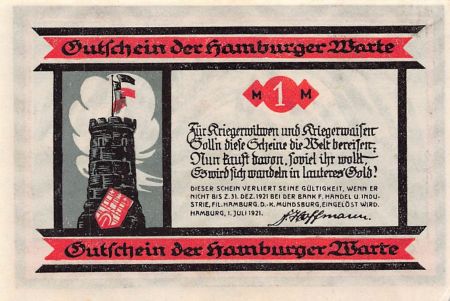 Allemagne ALLEMAGNE  HAMBURG - 1 MARK 1921