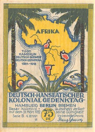 Allemagne ALLEMAGNE  HAMBURG  BERLIN BREMEN - 75 PFENNIG 1921