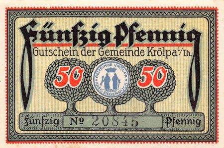 Allemagne ALLEMAGNE  KRÖLPA - 50 PFENNIG 1921
