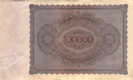 Allemagne ALLEMAGNE  MARCHAND GISZE - 100000 MARK 01/02/1923