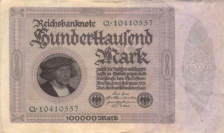 Allemagne ALLEMAGNE  MARCHAND GISZE - 100000 MARK 01/02/1923