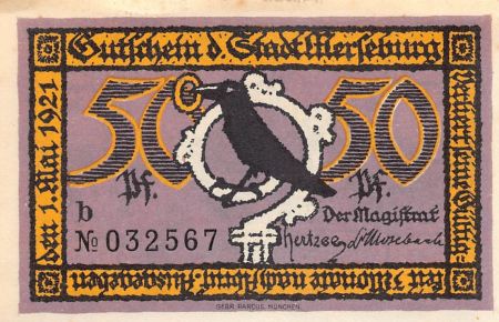 Allemagne ALLEMAGNE  MERSEBURG - 50 PFENNIG 1921
