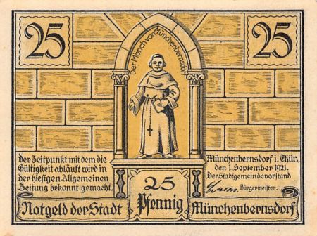 Allemagne ALLEMAGNE  MÜNCHENBERNSDORF - 25 PFENNIG 1921