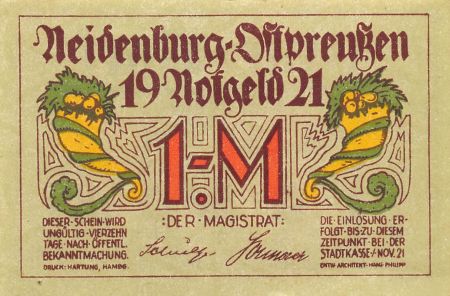 Allemagne ALLEMAGNE  NEIDENBURG - 1 MARK 1921
