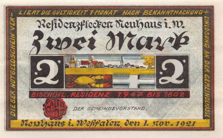Allemagne ALLEMAGNE  NEUHAUS - 2 MARK 1921