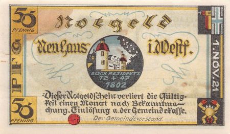Allemagne ALLEMAGNE  NEUHAUS - 50 PFENNIG 1921
