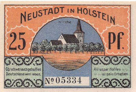 Allemagne ALLEMAGNE  NEUSTADT IN HOLSTEIN - 25 PFENNIG 1921