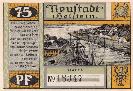 Allemagne ALLEMAGNE  NEUSTADT IN HOLSTEIN - 75 PFENNIG 1921