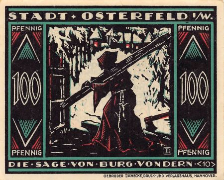 Allemagne ALLEMAGNE  OSTERFELD - 100 PFENNIG 1921