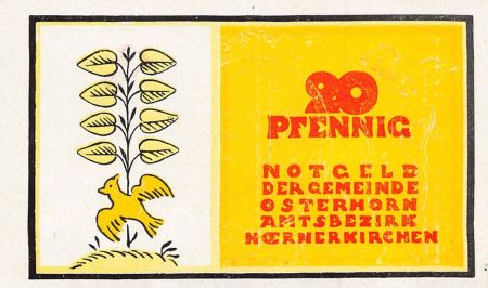 Allemagne ALLEMAGNE  OSTERHORN - 20 PFENNIG 1921