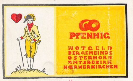 Allemagne ALLEMAGNE  OSTERHORN - 60 PFENNIG 1921