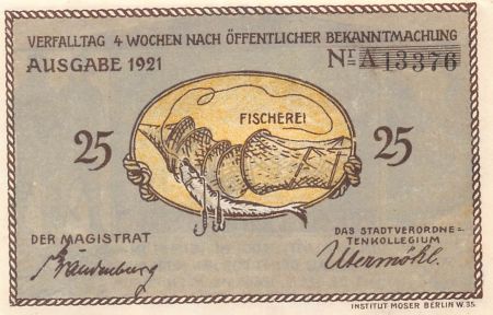 Allemagne ALLEMAGNE  PLÖN - 25 PFENNIG 1921