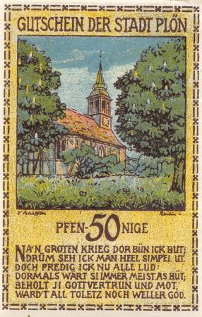 Allemagne ALLEMAGNE  PLÖN - 50 PFENNIG 1921