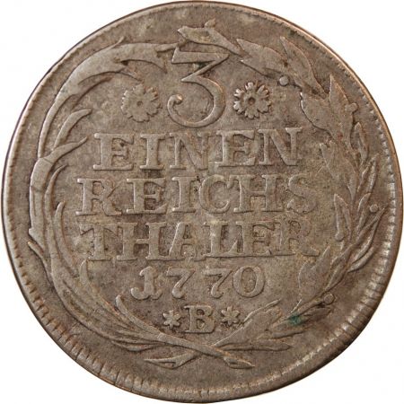 Allemagne ALLEMAGNE  PRUSSE  FRIEDRICH II - 1/3 THALER ARGENT 1770 B BRESLAU