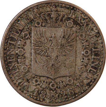 Allemagne ALLEMAGNE, PRUSSE, FRIEDRICH WILHELM III - 1/6 THALER ARGENT 1826 A BERLIN