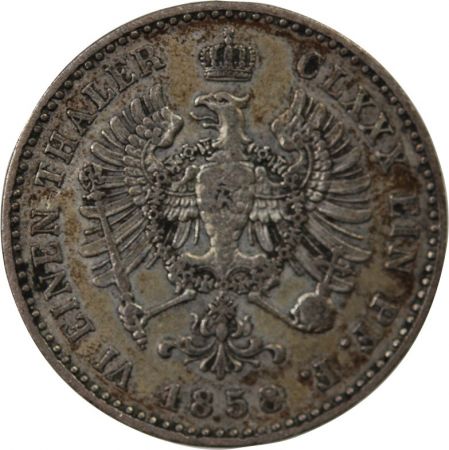 Allemagne ALLEMAGNE  PRUSSE  FRIEDRICH WILHELM IV - 1/6 THALER 1858 A BERLIN